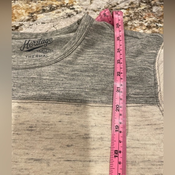 American Eagle Outfitters Men’s Thermal large gray/cream long sleeve pullover - Picture 3 of 6